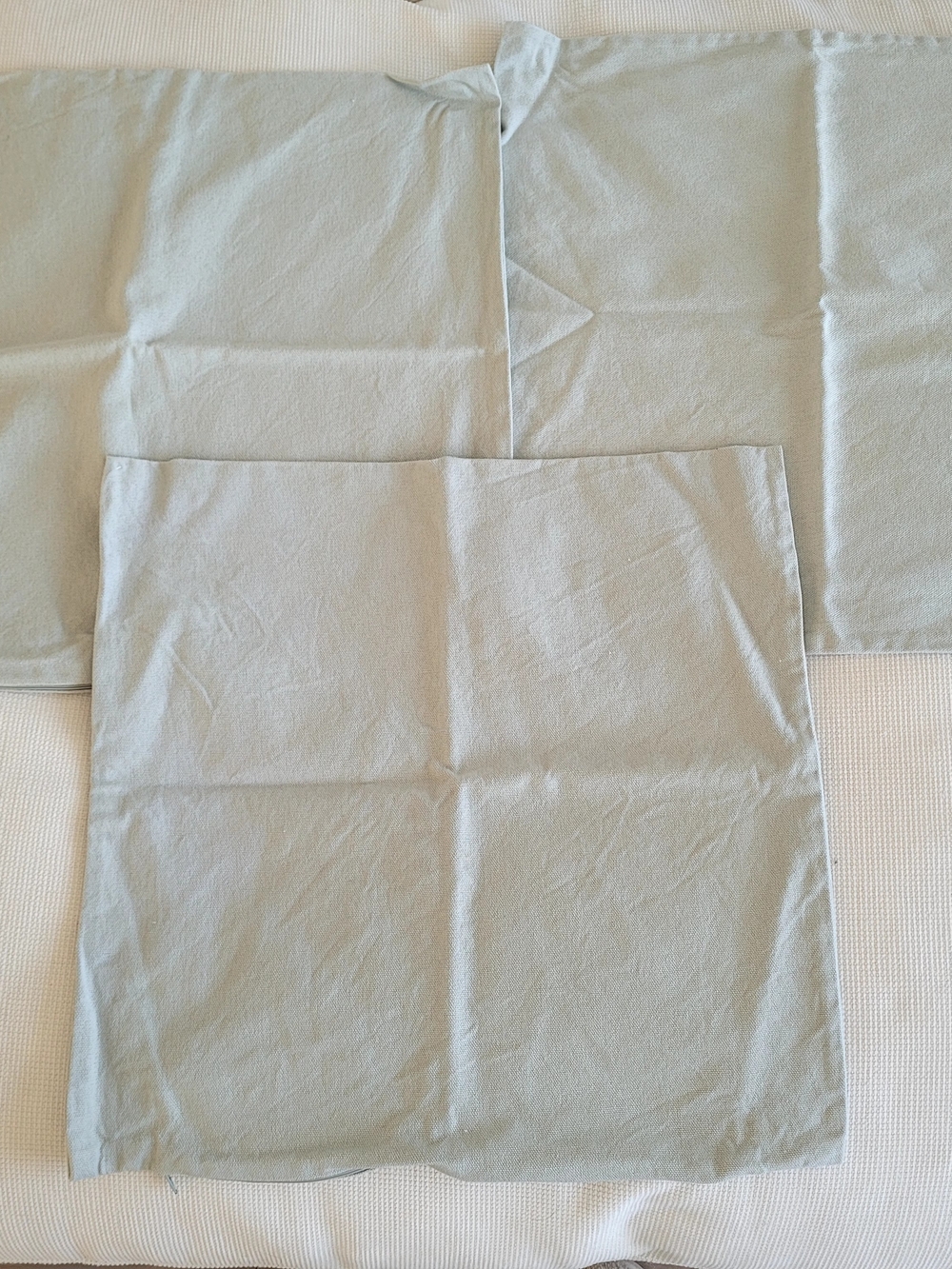 Set of 3 H&M Home 100% Cotton Pillow Covers - 20" x 20" Light Sage Green